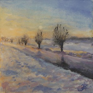 Willows in wintersunset                